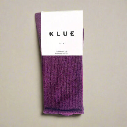 chaussettes pailletées violettes