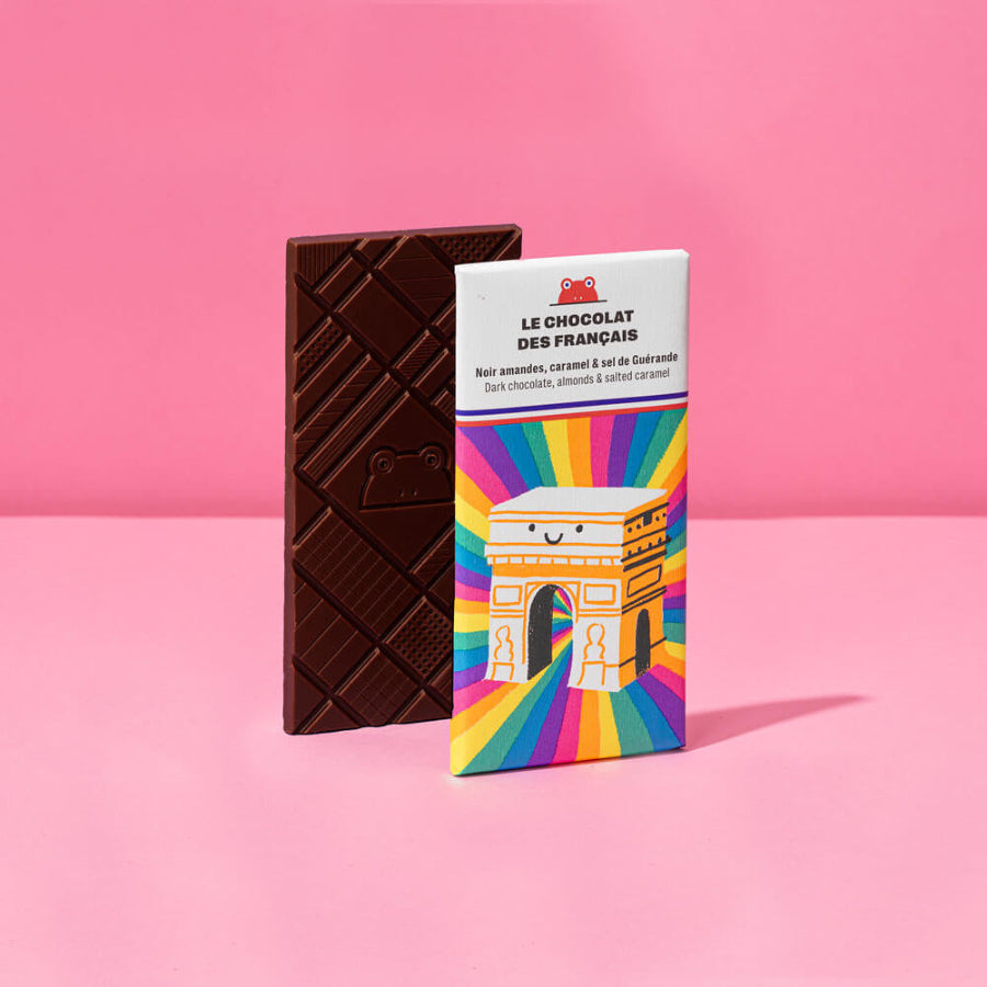 tablette chocolat noir amandes caramel et sel