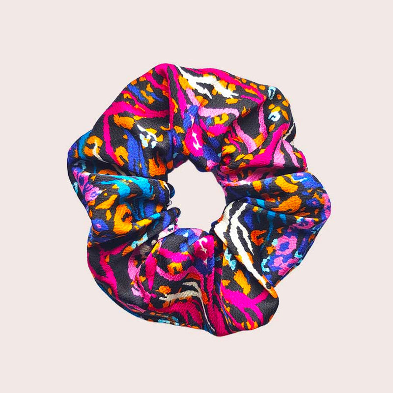 Chouchou Frida seul, motifs roses bleus et jaunes