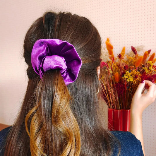 chouchou amethyste porté