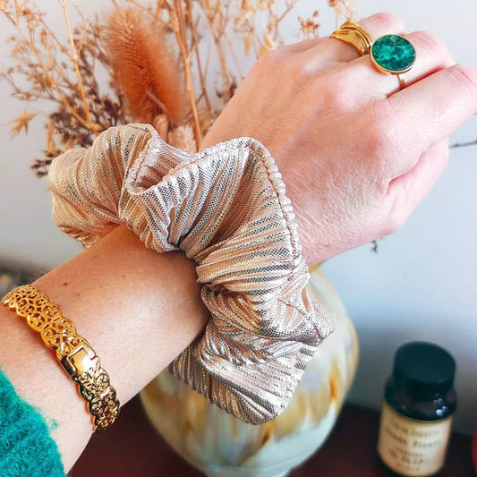 chouchou plissé or laure derrey