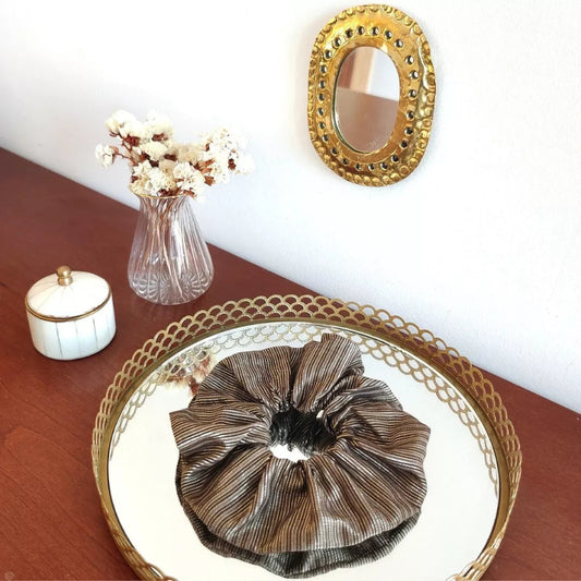 chouchou rayé bronze laure derrey