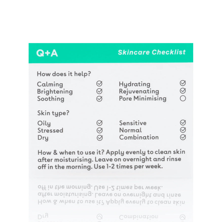 propriétés du masque de nuit cica q+a