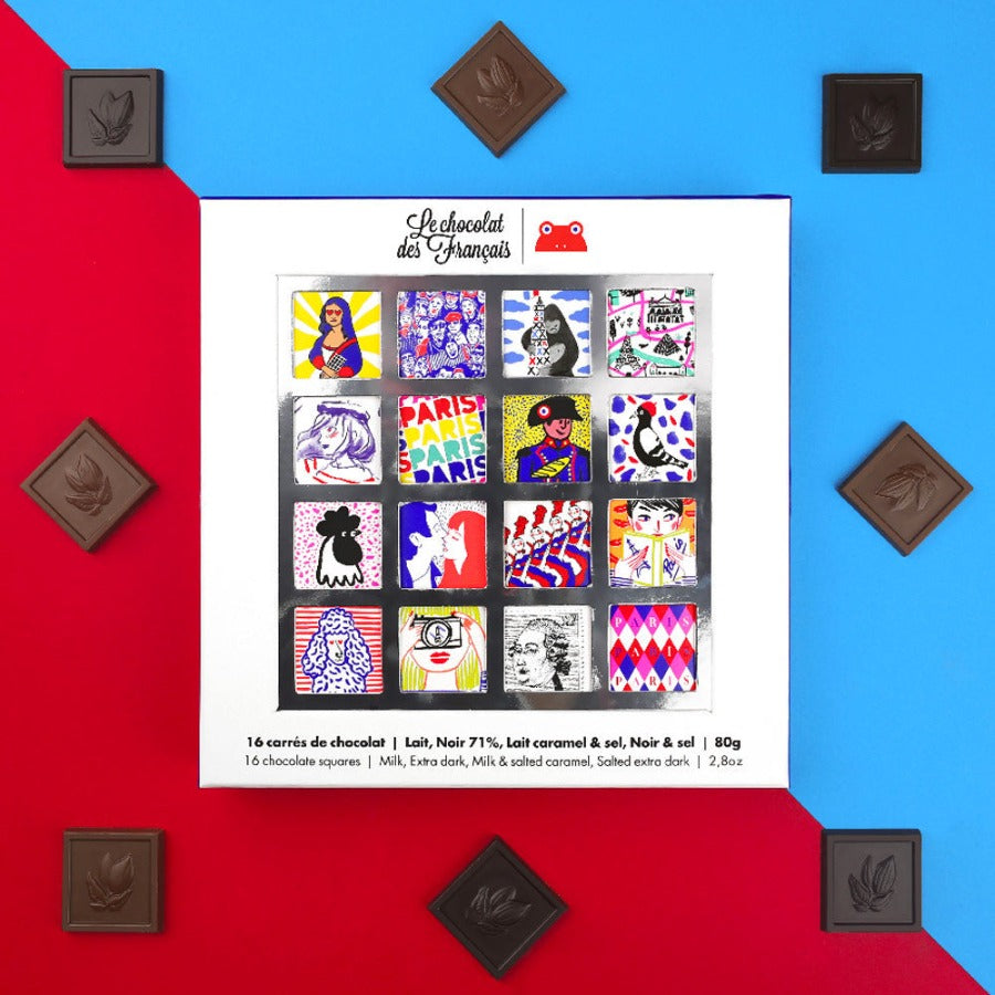 Coffret de 16 carrés de chocolat Bio - 4 recettes