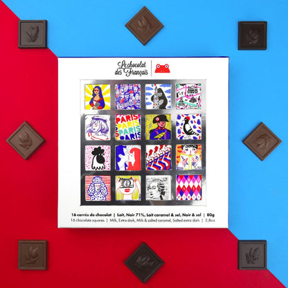 Coffret de 16 carrés de chocolat Bio - 4 recettes