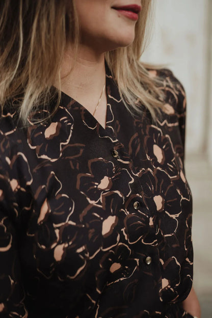 chemise col v sevenlie imprimée