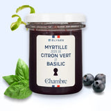 confiture myrtille zeste de citron vert et basilic