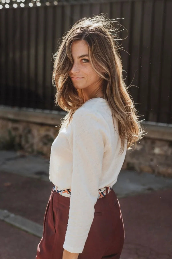 blouse jackie écrue sevenlie côté