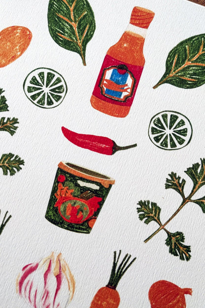 focus illustration curry