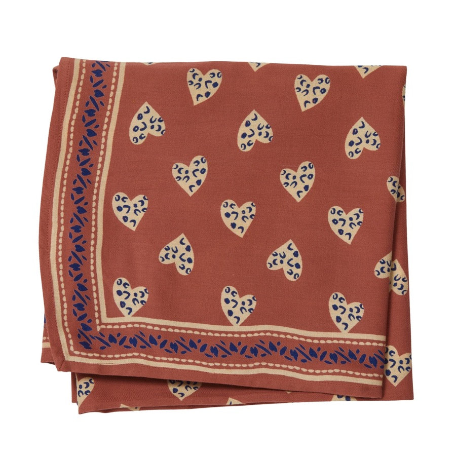 Foulard Coeur Sauvage - Terracotta