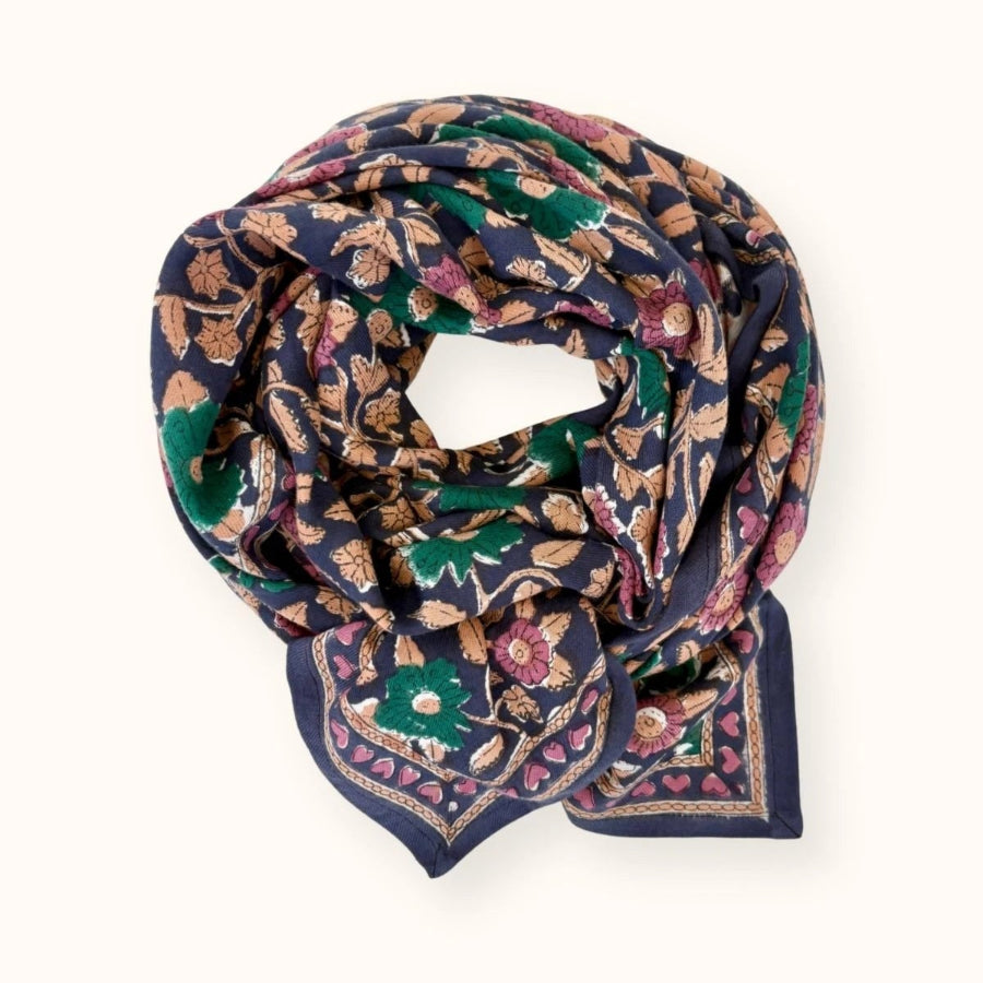 foulard apaches coeur navy forest