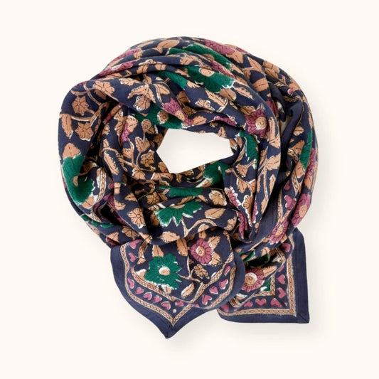foulard apaches coeur navy forest