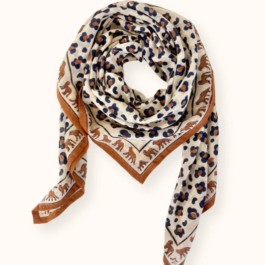 foulard apaches léopard rust