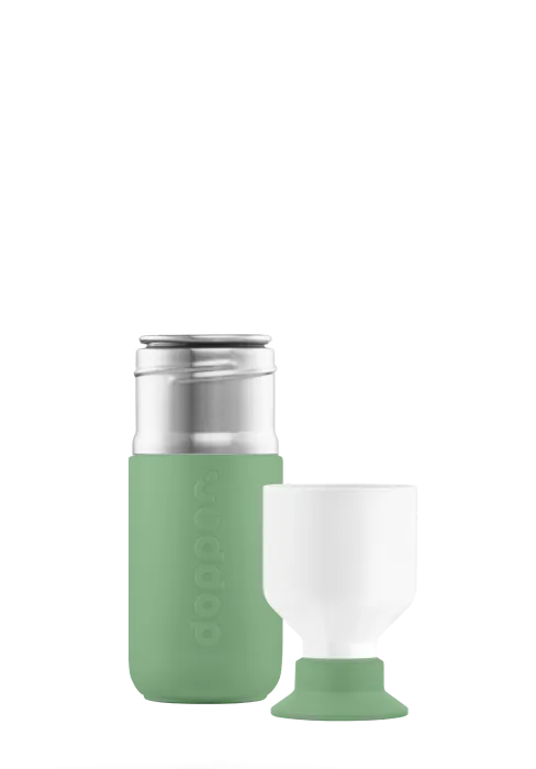 gourde avec gobelet dopper verte