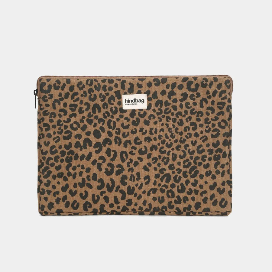 housse d'ordinateur hindbag 13 pouces léopard cannelle