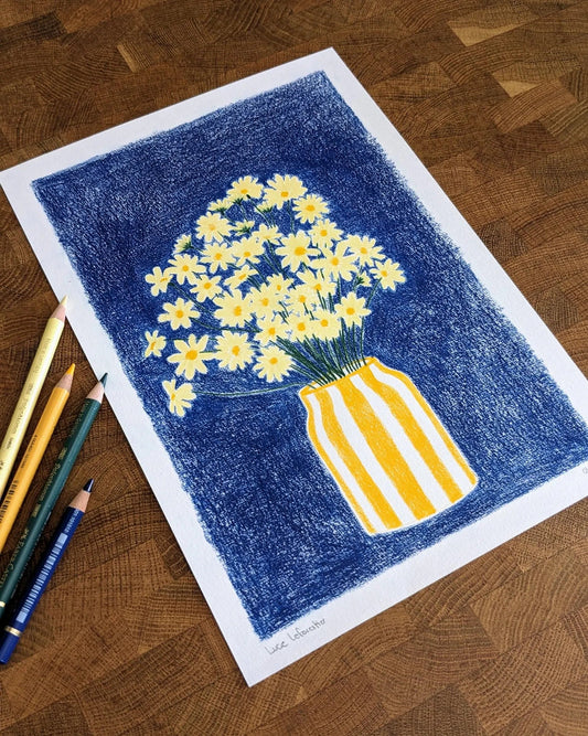 illustration lucie leforestier bouquet de marguerites