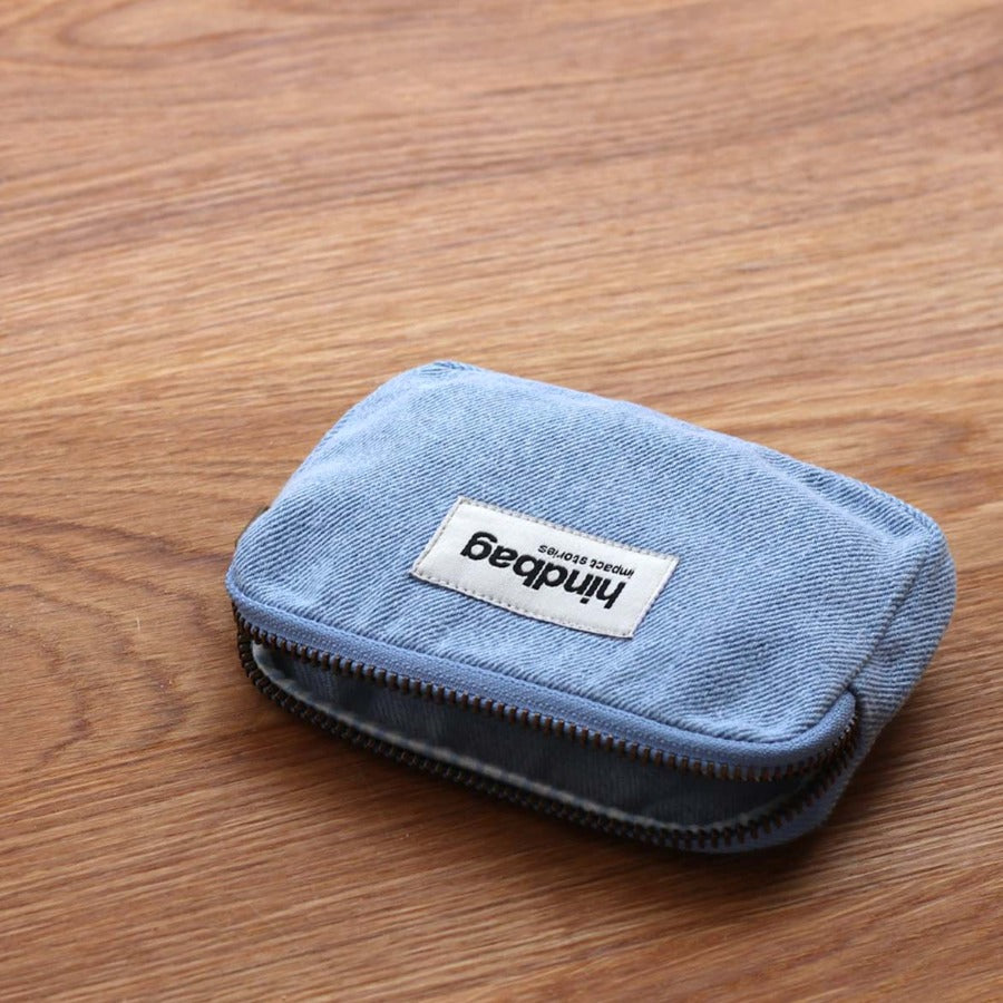 porte monnaie denim bleu