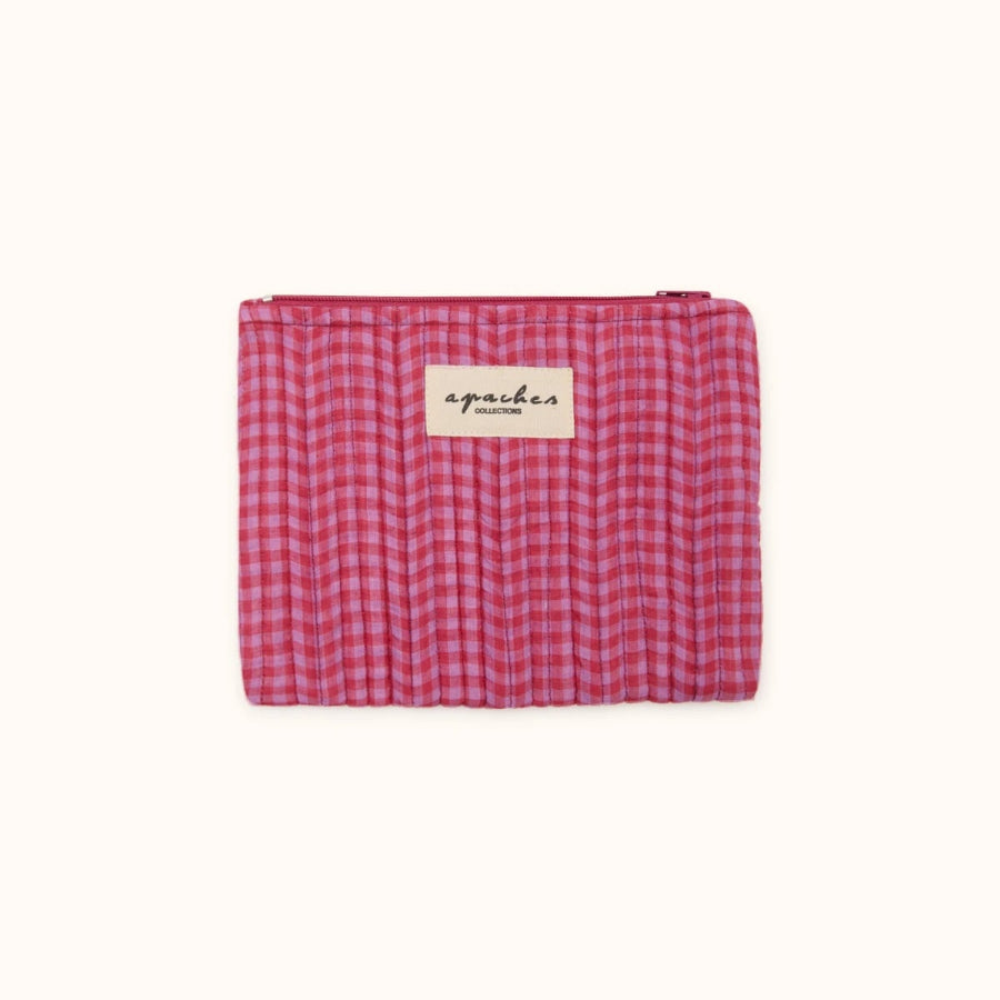 pochette apaches à carreaux rose fuchsia