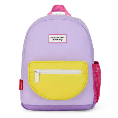 sac à dos hello hossy couleur lilas jaune et fucshia