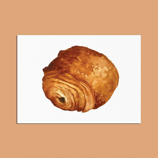 carte postale pain au chocolat ogre illustration