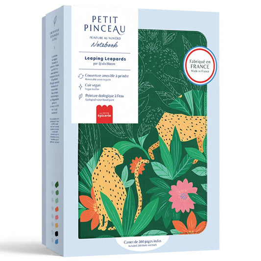 notebook à peindre leaping léopard