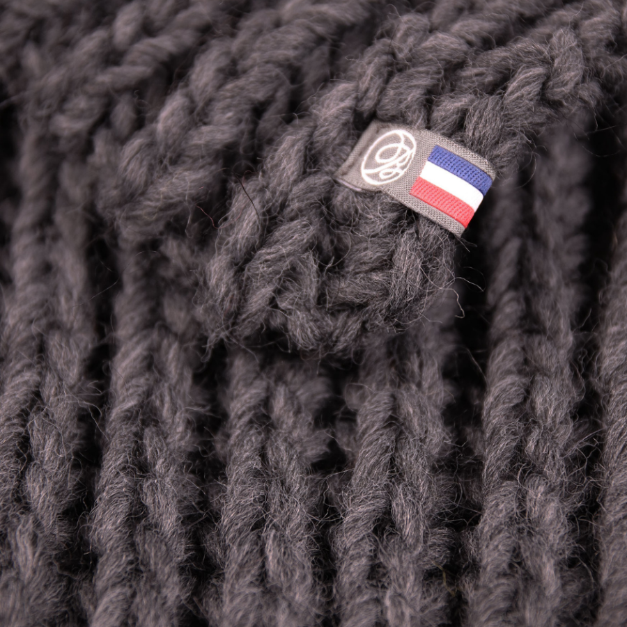 plaid laine alpaga gris foncé