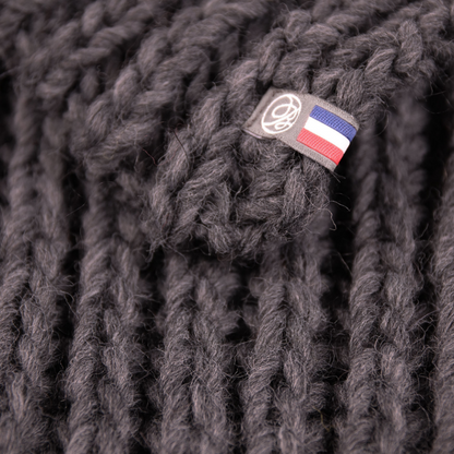 plaid laine alpaga gris foncé