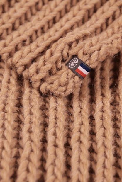 plaid made in france laine alpaga camel