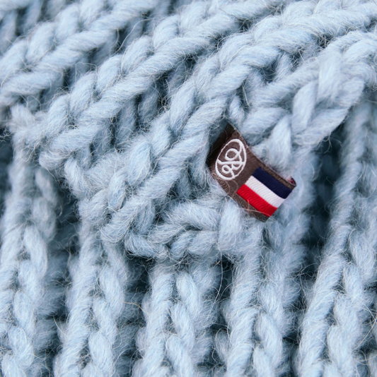 plaid made in france bleu ciel