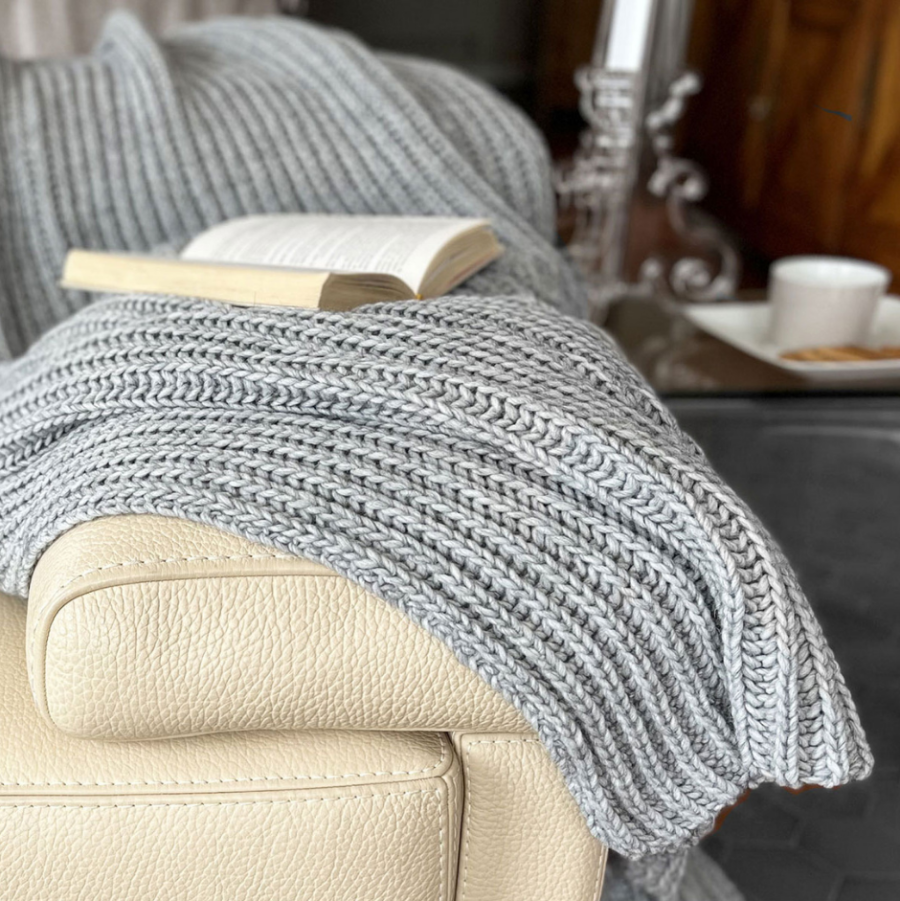 plaid gris grosses mailles