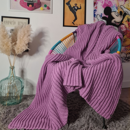 plaid laine alpaga violet