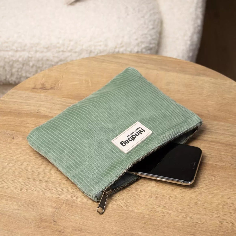 pochette lou hindbag velours vert d'eau