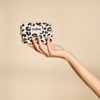 porte monnaie léopard écru