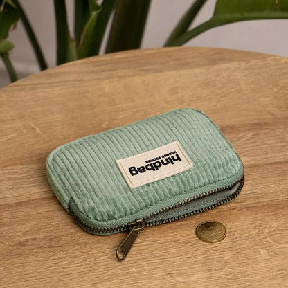 porte monnaie hindbag velours vert d'eau