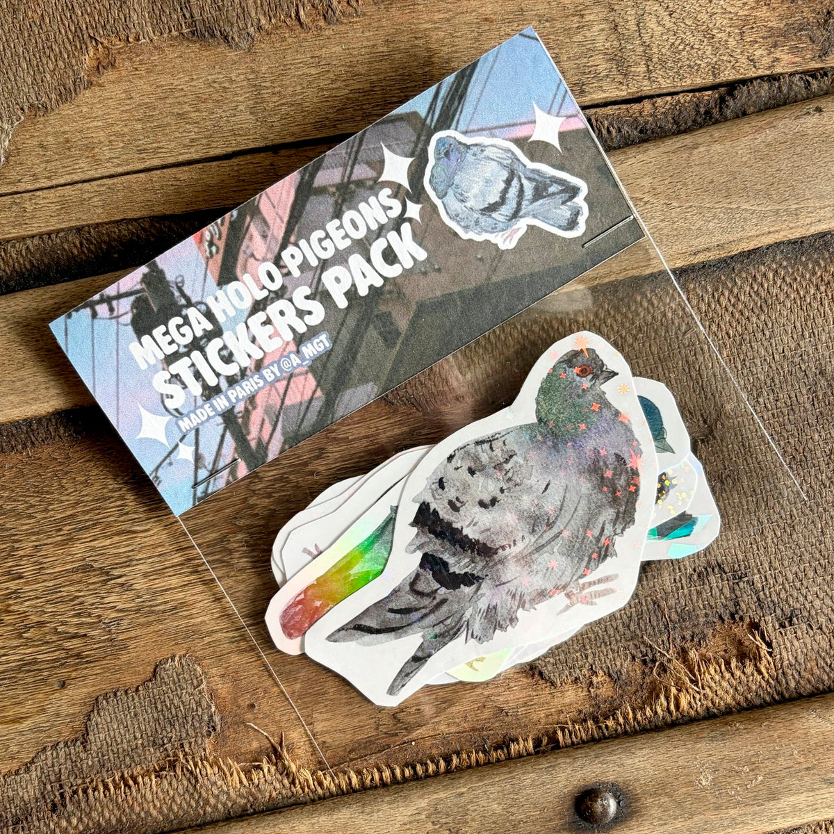 Pack stickers Les méga Holo Pigeons - Ogre illustration - 085