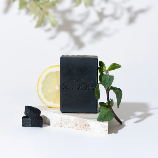 savon sapoe charbon citron menthe poivrée