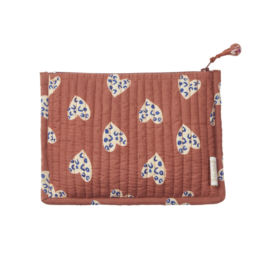 Small pouch coeur sauvage - Terracotta