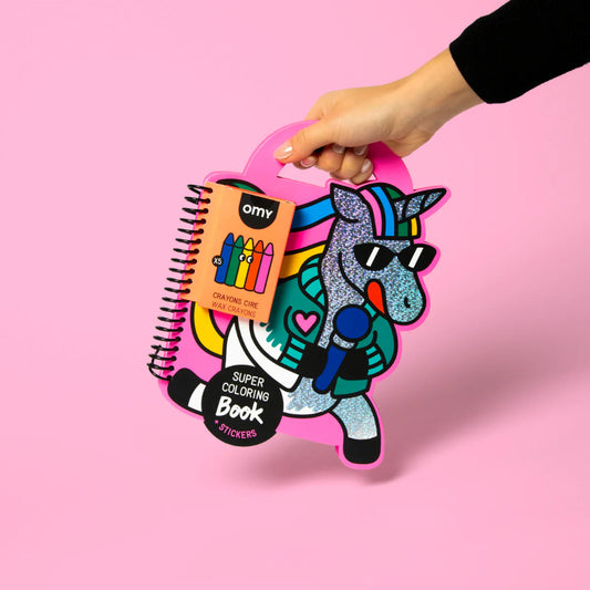 super coloring & stickers book lily omy