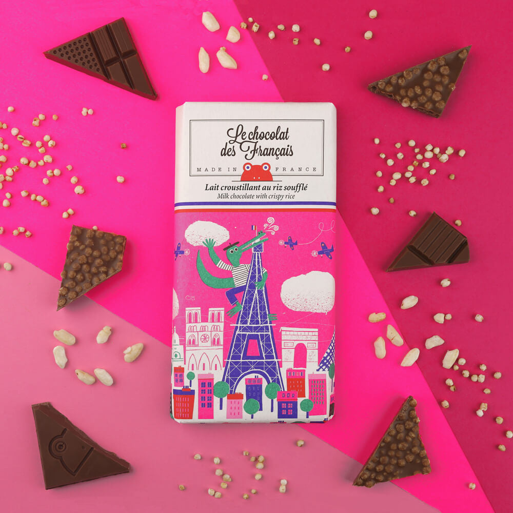 Tablette de chocolat au lait Bio & riz soufflé croustillant