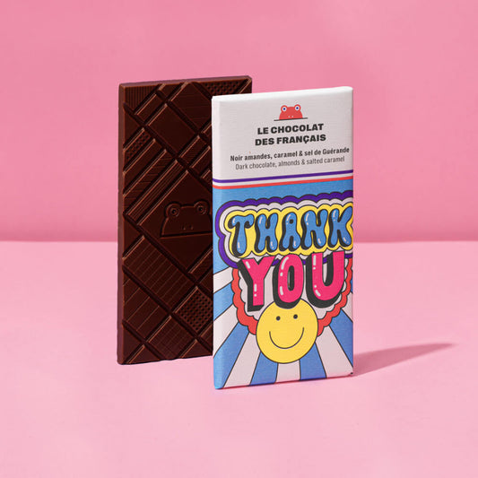 tablette chocolat noir amandes caramel et sel
