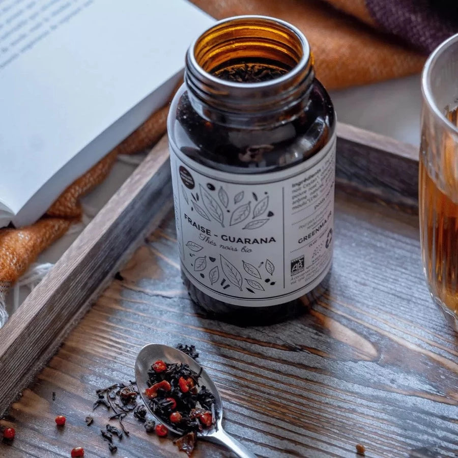 thé noir bio à la fraise guarana