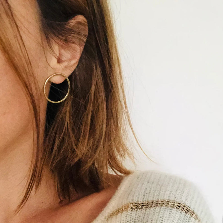 boucles d'oreille dormeuse argent doré