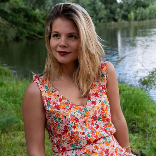 top sans manches réversible imprimé fleuri coloré sevenlie