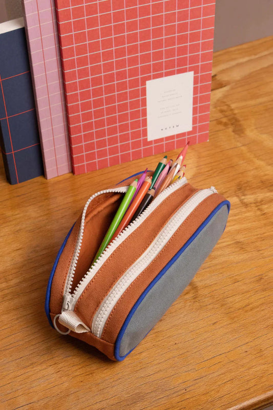 trousse hindbag malo tricolore rose sienne et sauge