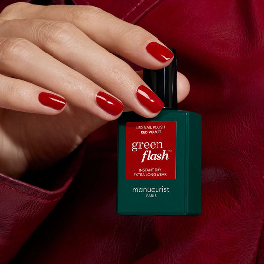 vernis green flash red velvet