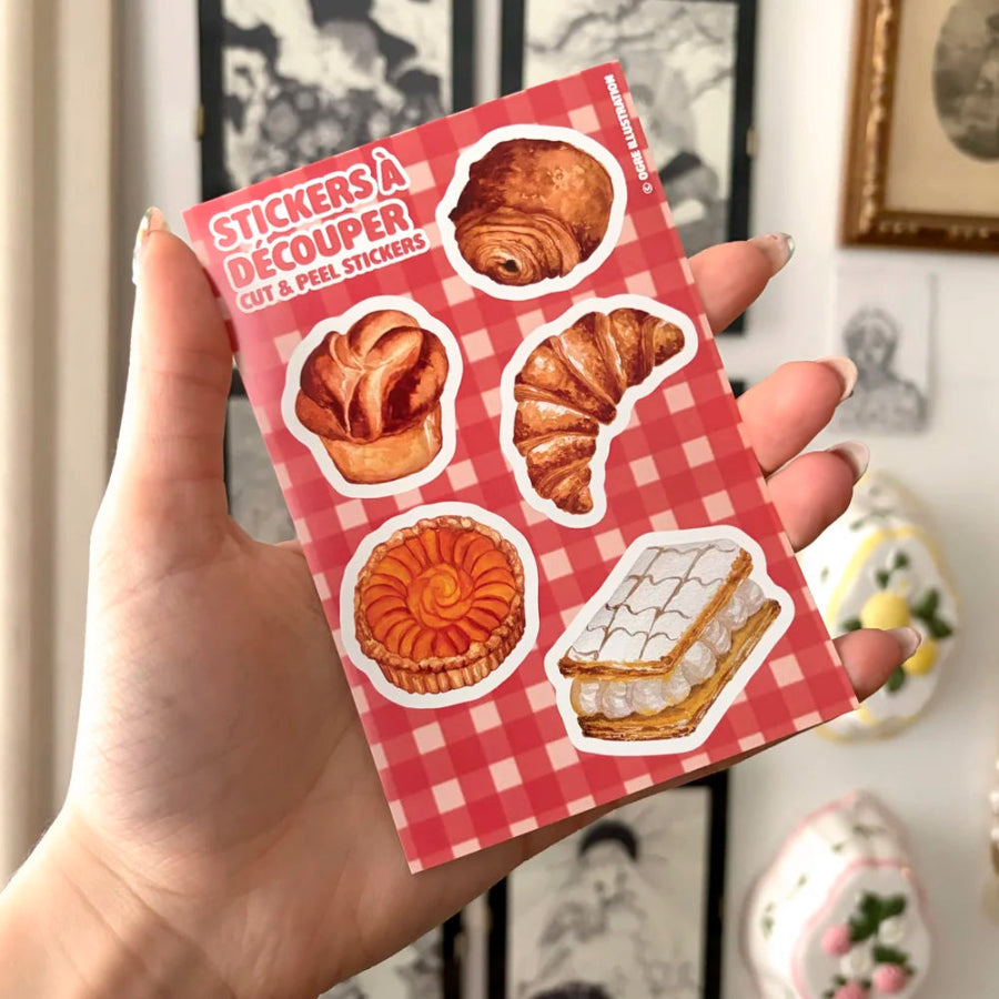 planche de stickers boulangerie orge illustrations