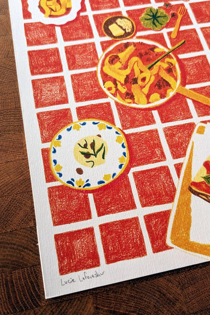 détail de l'affiche cuisine italienne