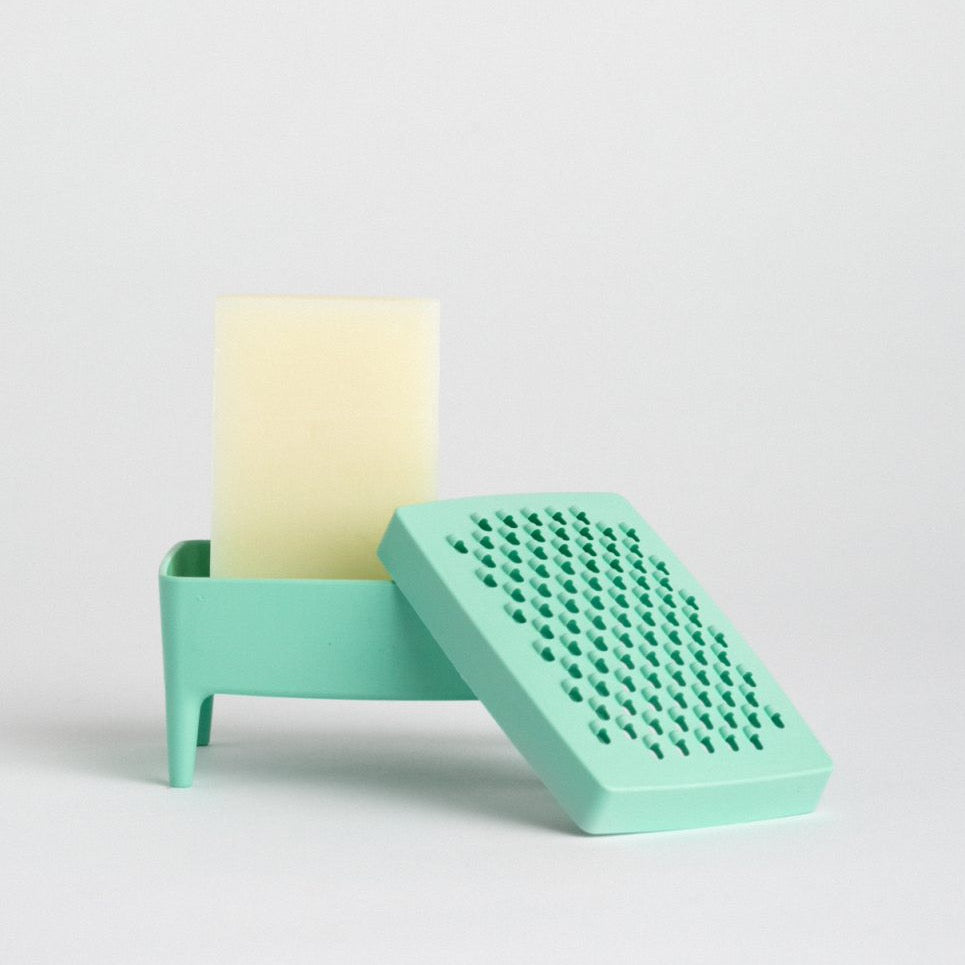 Porte savon Foekje Fleur en plastique recyclé vert menthe