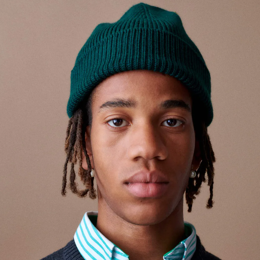 Bonnet vert foret 100% laine merinos made in France à Clamart