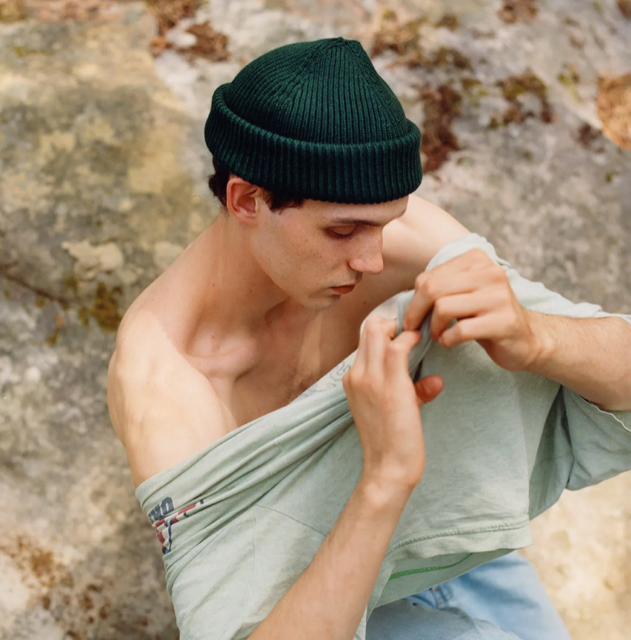 Bonnet vert foret 100% laine merinos made in France à Clamart